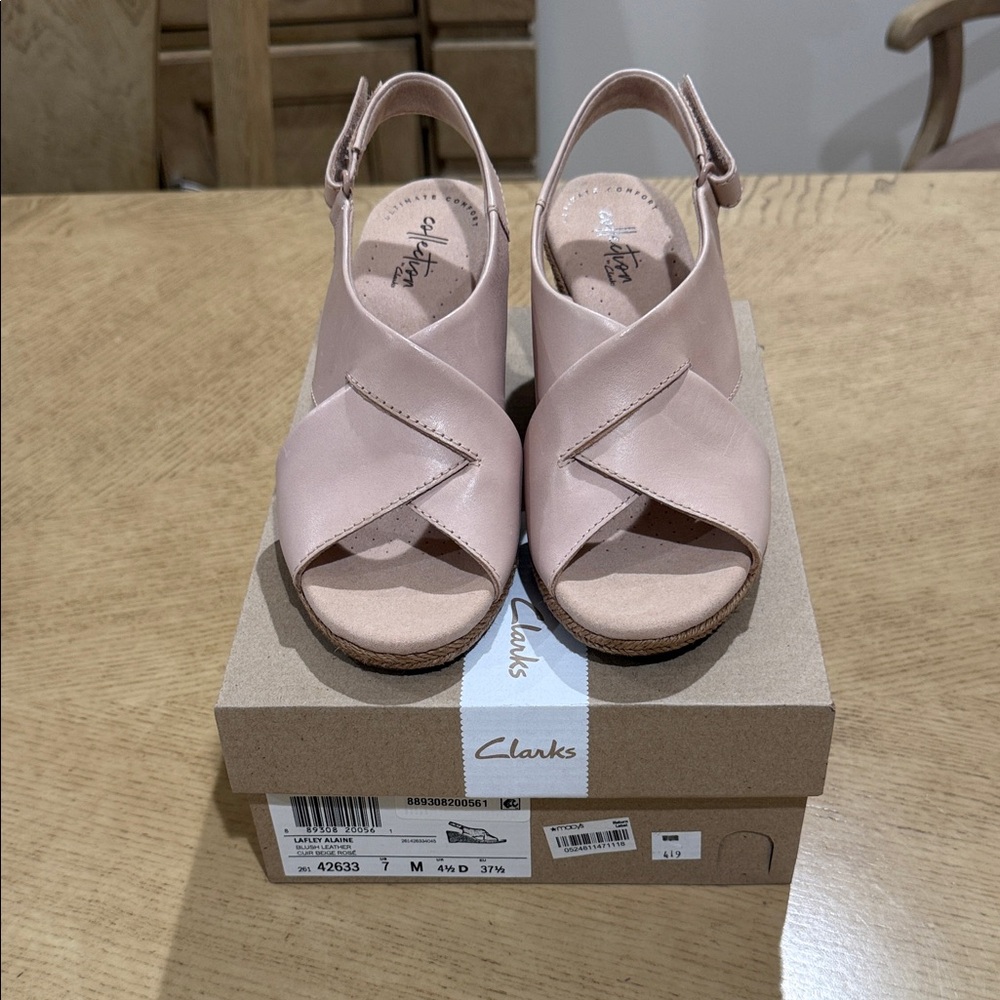 Clarks Women's Blush Leather Crisscross Slingback Sandals